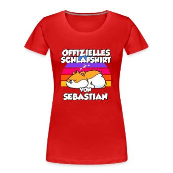 Offizielles Schlafshirt Von Sebastian - Frauen Premium Bio T-Shirt - Rot - Vorne - Mia (176cm)