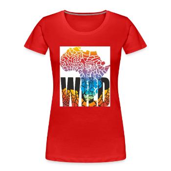 Africa map with giraffe skin - Frauen Premium Bio T-Shirt - Rot - Vorne - Mia (176cm)