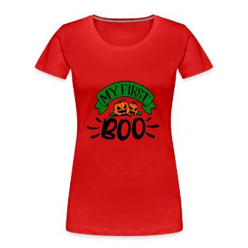 Mein erster Buh - Halloween - Frauen Premium Bio T-Shirt - Rot - Vorne - Mia (176cm)