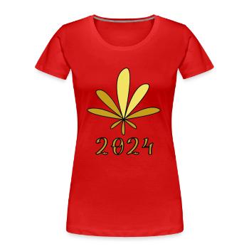 Hanf Blatt - Frauen Premium Bio T-Shirt - Rot - Vorne - Mia (176cm)