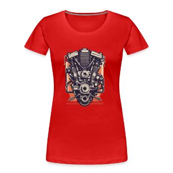 Motor Ingenieur Kraftfahrzeug Mechaniker Vintage - Frauen Premium Bio T-Shirt - Rot - Vorne - Mia (176cm)