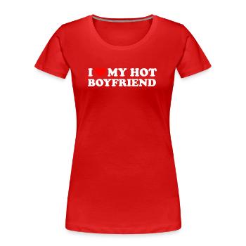 i love my hot boyfriend - Frauen Premium Bio T-Shirt - Rot - Vorne - Mia (176cm)