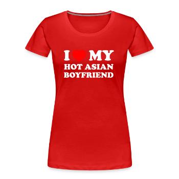 i love my hot asian boyfriend - Frauen Premium Bio T-Shirt - Rot - Vorne - Mia (176cm)