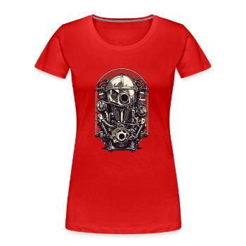 Motor Ingenieur Kraftfahrzeug Mechaniker Vintage - Frauen Premium Bio T-Shirt - Rot - Vorne - Mia (176cm)