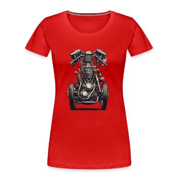 Motor Ingenieur Kraftfahrzeug Mechaniker Vintage - Frauen Premium Bio T-Shirt - Rot - Vorne - Mia (176cm)