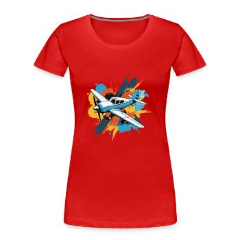 Model Airplane Pilot Airplane Airplane Hobby - Women's Premium Organic T-Shirt - red - Front - Mia (176cm)