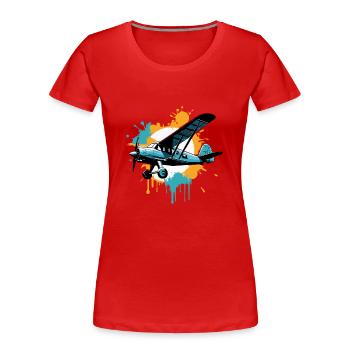 Model Airplane Pilot Airplane Airplane Hobby Design - Women's Premium Organic T-Shirt - red - Front - Mia (176cm)
