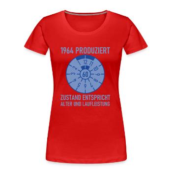HU Zustand entspricht Alter und Laufleistung Auto - Frauen Premium Bio T-Shirt - Rot - Vorne - Mia (176cm)