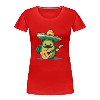 Avocado Mariachi Mexiko Musik Fiesta - Frauen Premium Bio T-Shirt - Rot - Vorne - Mia (176cm)