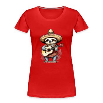 Faultier Mariachi Mexiko Musik Fiesta - Frauen Premium Bio T-Shirt - Rot - Vorne - Mia (176cm)
