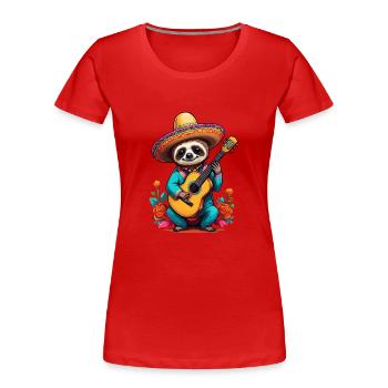 Faultier Mexikanischer Mariachi Gitarrenspieler - Frauen Premium Bio T-Shirt - Rot - Vorne - Mia (176cm)