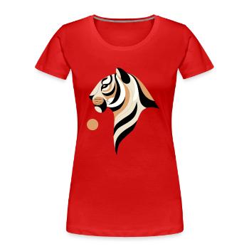 Abstract Tiger - Women's Premium Organic T-Shirt - red - Front - Mia (176cm)