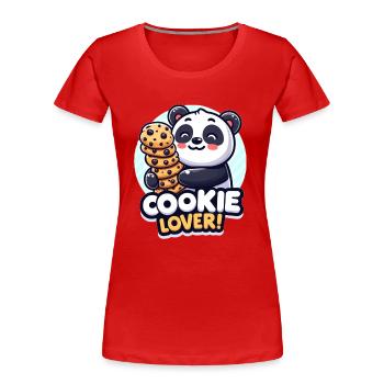 Amateur de biscuits - T-shirt bio Premium Femme - rouge - Devant - Mia (176cm)