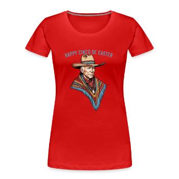 Président confus Satire drôle et humour - T-shirt bio Premium Femme - rouge - Devant - Mia (176cm)