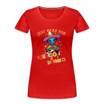 Fiesta Alien Disant Mexicain Drôle - T-shirt bio Premium Femme - rouge - Devant - Mia (176cm)