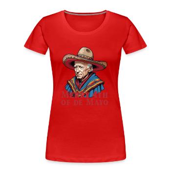 Drôle de président confus Fête mexicaine - T-shirt bio Premium Femme - rouge - Devant - Mia (176cm)