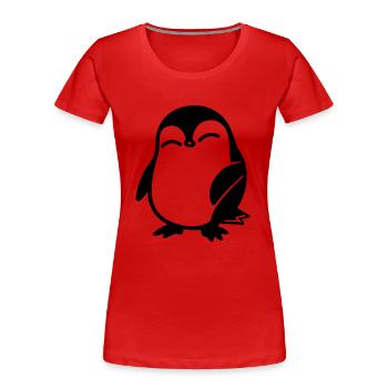Pingouin - T-shirt bio Premium Femme - rouge - Devant - Mia (176cm)