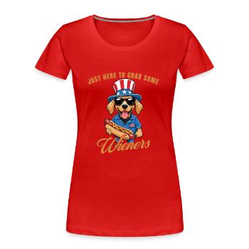 Schnapp Dir Ein Paar Wieners Retro Vintage Design - Frauen Premium Bio T-Shirt - Rot - Vorne - Mia (176cm)