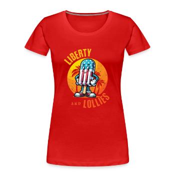 Liberty And Lollies Retro Vintage Design - Frauen Premium Bio T-Shirt - Rot - Vorne - Mia (176cm)