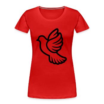 Colombe - T-shirt bio Premium Femme - rouge - Devant - Mia (176cm)