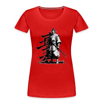 SAMURAI-KRIEGER - Frauen Premium Bio T-Shirt - Rot - Vorne - Mia (176cm)