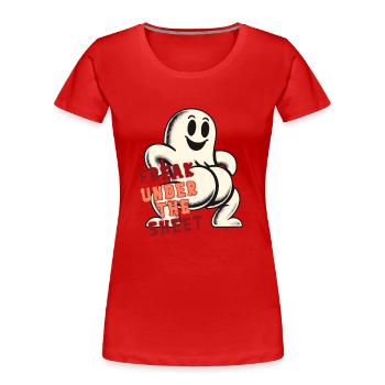 Freak dans la feuille drôle de conception fantôme - T-shirt bio Premium Femme - rouge - Devant - Mia (176cm)
