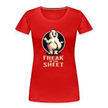 Freak dans la feuille drôle de conception fantôme - T-shirt bio Premium Femme - rouge - Devant - Mia (176cm)