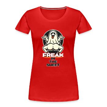 Freak dans la feuille drôle de conception fantôme - T-shirt bio Premium Femme - rouge - Devant - Mia (176cm)