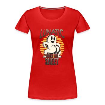Drôle Ghost Design Humoristique Sarcastique - T-shirt bio Premium Femme - rouge - Devant - Mia (176cm)