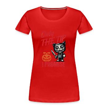 Lustiger Katzen Spruch only The Tip Psycho Katze - Frauen Premium Bio T-Shirt - Rot - Vorne - Mia (176cm)