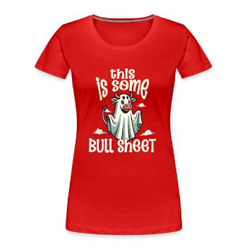 Kuhkostüm Halloween Humor Lustig Geist - Frauen Premium Bio T-Shirt - Rot - Vorne - Mia (176cm)