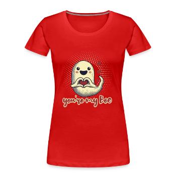Du Bist Mein Boo Geisterliebe - Frauen Premium Bio T-Shirt - Rot - Vorne - Mia (176cm)
