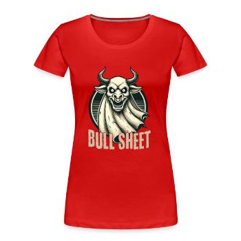 Feuille de taureau illustration amusante avec taureau - T-shirt bio Premium Femme - rouge - Devant - Mia (176cm)