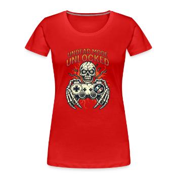 Manette de jeu zombie Unleashed Undead - T-shirt bio Premium Femme - rouge - Devant - Mia (176cm)