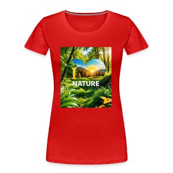 Nature - Frauen Premium Bio T-Shirt - Rot - Vorne - Mia (176cm)