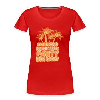 Urlaub Curacao - Frauen Premium Bio T-Shirt - Rot - Vorne - Mia (176cm)
