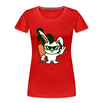 Bunny Big Huge Carrot Carrot Sunglasses Cool - Women's Premium Organic T-Shirt - red - Front - Mia (176cm)