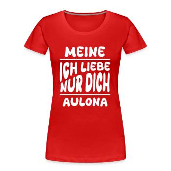 Frau Aulona - Frauen Premium Bio T-Shirt - Rot - Vorne - Mia (176cm)
