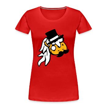 Cheval Sir Lord Rich Monocle Lunettes Chapeau haut de forme - T-shirt bio Premium Femme - rouge - Devant - Mia (176cm)
