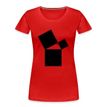 math - Women's Premium Organic T-Shirt - red - Front - Mia (176cm)