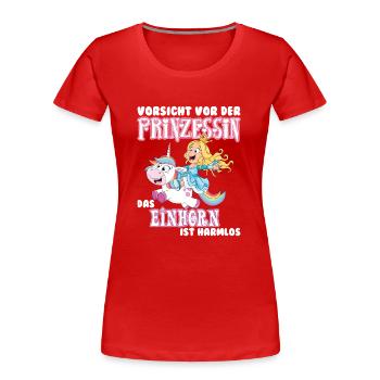 Einhorn - Frauen Premium Bio T-Shirt - Rot - Vorne - Mia (176cm)