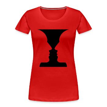 Face to Face? - Women's Premium Organic T-Shirt - red - Front - Mia (176cm)