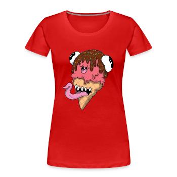 Échantillon de glace - T-shirt bio Premium Femme - rouge - Devant - Mia (176cm)