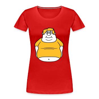 kreis ball mann fett dick clipart comic cartoon lu - Frauen Premium Bio T-Shirt - Rot - Vorne - Mia (176cm)