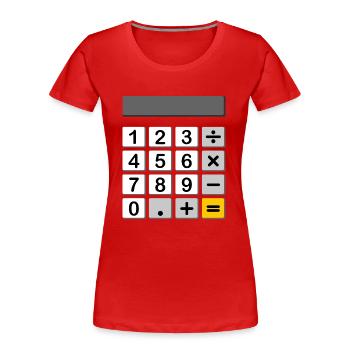 Calculator as a carnival & carnival costume - Women's Premium Organic T-Shirt - red - Front - Mia (176cm)