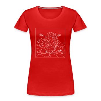 geometric ocean - Women's Premium Organic T-Shirt - red - Front - Mia (176cm)