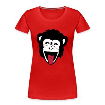 singe gorille monkey tete1 - T-shirt bio Premium Femme - rouge - Devant - Mia (176cm)
