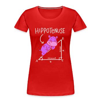 Hippoténuse Hypoténuse Triangle Géométrie Math - T-shirt bio Premium Femme - rouge - Devant - Mia (176cm)