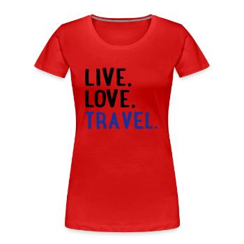 reisen - Frauen Premium Bio T-Shirt - Rot - Vorne - Mia (176cm)