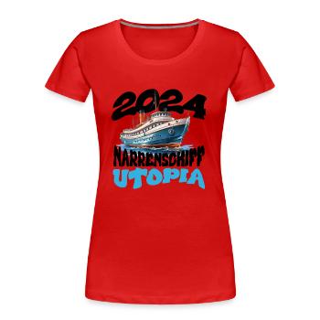 L’Utopie de la Nef des fous, Franz Josef Strauss - T-shirt bio Premium Femme - rouge - Devant - Mia (176cm)